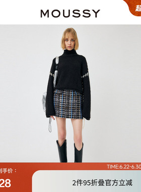 MOUSSY 春季非正式学院风短款百褶裙半身裙010GAK30-5470