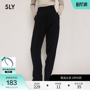 女030FAL31 SLY奥莱 休闲裤 垂感高腰直筒OL风西装 6690 春季