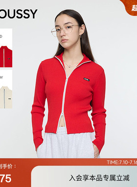 moussy 春季休闲风双头拉链长袖立领针织衫010IA470-3431