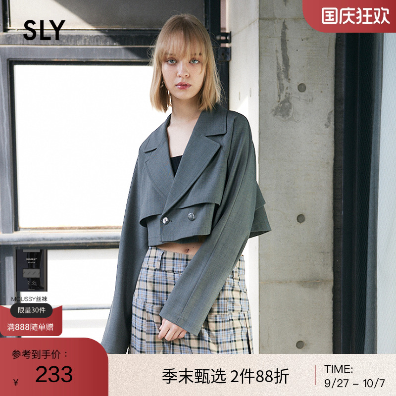 SLY设计感通勤风插肩袖西装外套