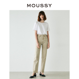 直筒牛仔裤 MOUSSY 春季 高腰复古水洗男友裤 1550 C10GSA12