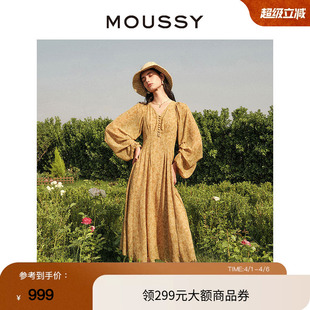 moussy 新款 南法度假风碎花气质浪漫连衣裙028ISX33 3711 夏季