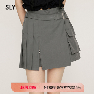 sly摇滚风音乐节穿搭不规则裙裤