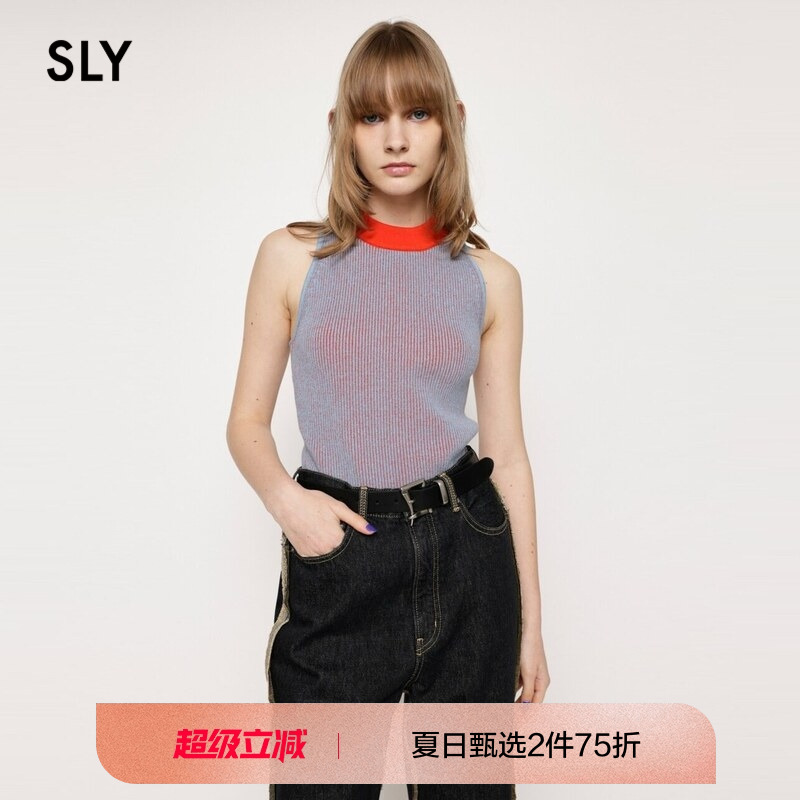 sly圆领吊带露背修身高级感背心