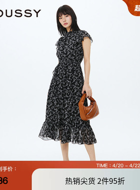 MOUSSY 春季南法度假风露腰碎花吊带连衣裙028HSA30-1261