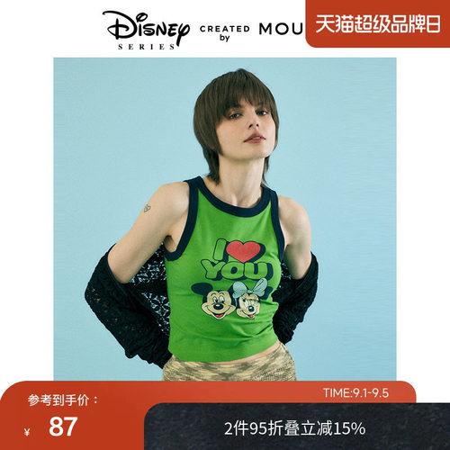 MOUSSY甜辣迪士尼印花TANK背心