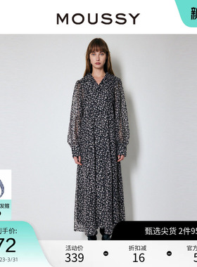 MOUSSY 春季新款优雅淑女出游感碎花蕾丝连衣裙010FAH30-7460