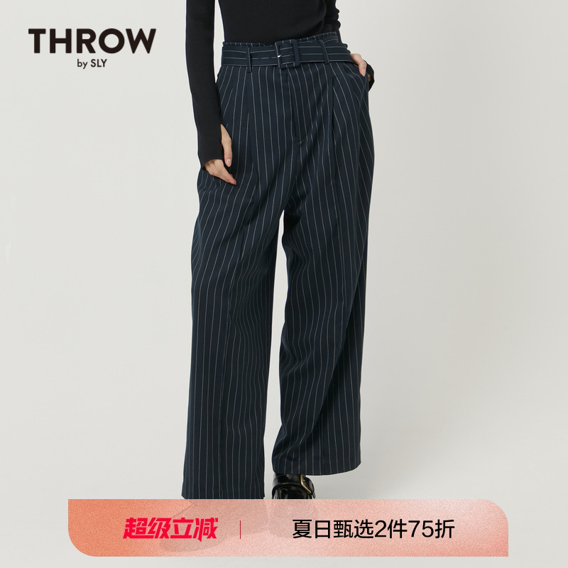日系风，垂感，阔腿西装裤，条纹