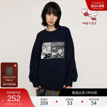 SLY x vug联名 冬季新品oversize印花套头卫衣030HAR01-5571