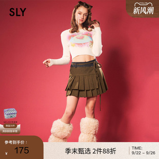SLY 新品 廢土風低腰系帶牛仔百褶裙030GAR31 4190 冬季