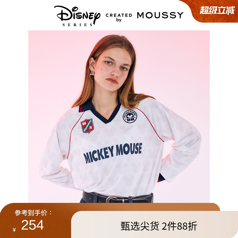 moussy 秋季新品迪士尼联名Blokecore米奇T恤女010HAL90-0901