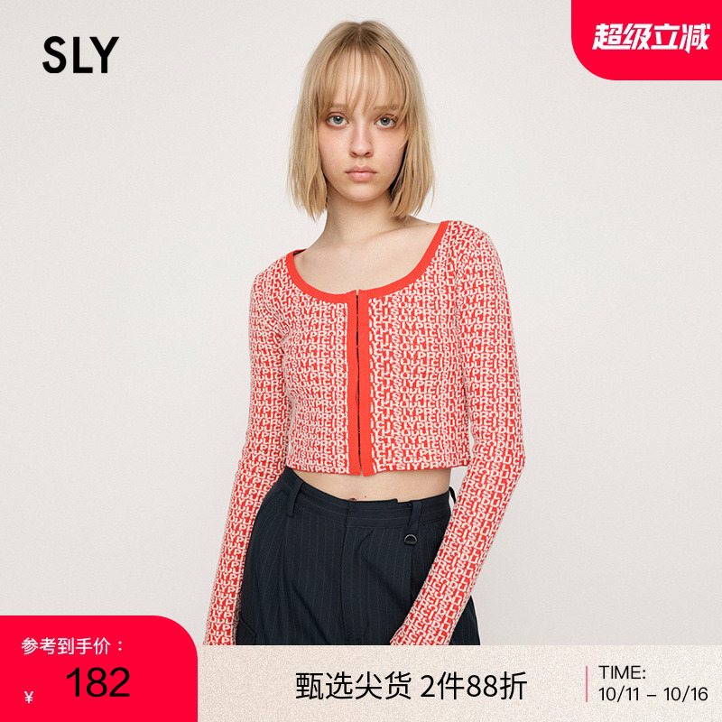 SLY辣妹风短款针织打底