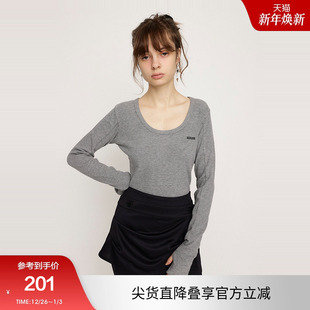 030HAZ80 SLY 通勤简约基础罗纹圆领套头针织衫 新品 2811 24冬季