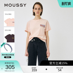 T恤010IS290 moussy 复古做旧LOGO宽松短袖 美式 4771 夏季