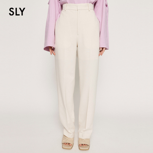 030GSL31 SLY 休闲裤 通勤气质OL风高腰直筒西装 2120 夏季