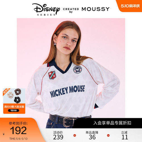 moussy 春季迪士尼联名Blokecore米奇T恤女010HAL90-0901