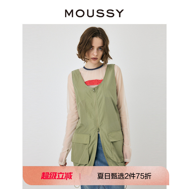 MOUSSY时髦机能风工装无袖连衣裙