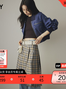 赵昭仪同款SLY 春夏复古学院风百褶半身裙030HSA31-1531