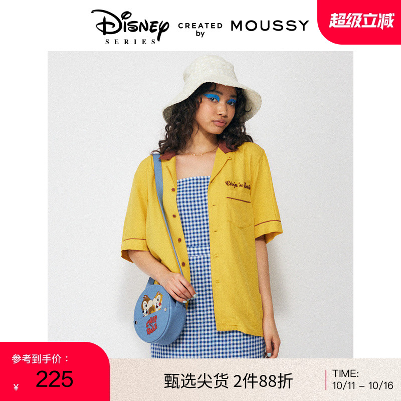 MOUSSY春夏新品迪士尼合作系列刺绣图案衬衫女GSY