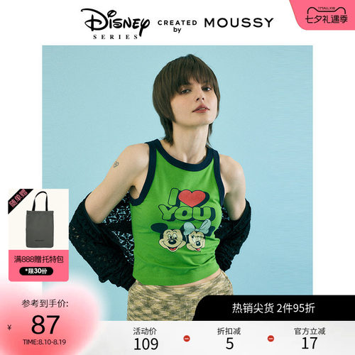 MOUSSY甜辣迪士尼印花TANK背心