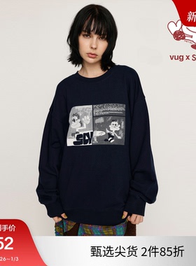 SLY x vug联名 冬季新品oversize印花套头卫衣030HAR01-5571