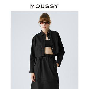 春夏美式 女028GAZ30 学院风短款 衬衫 6010 简约长袖 MOUSSY