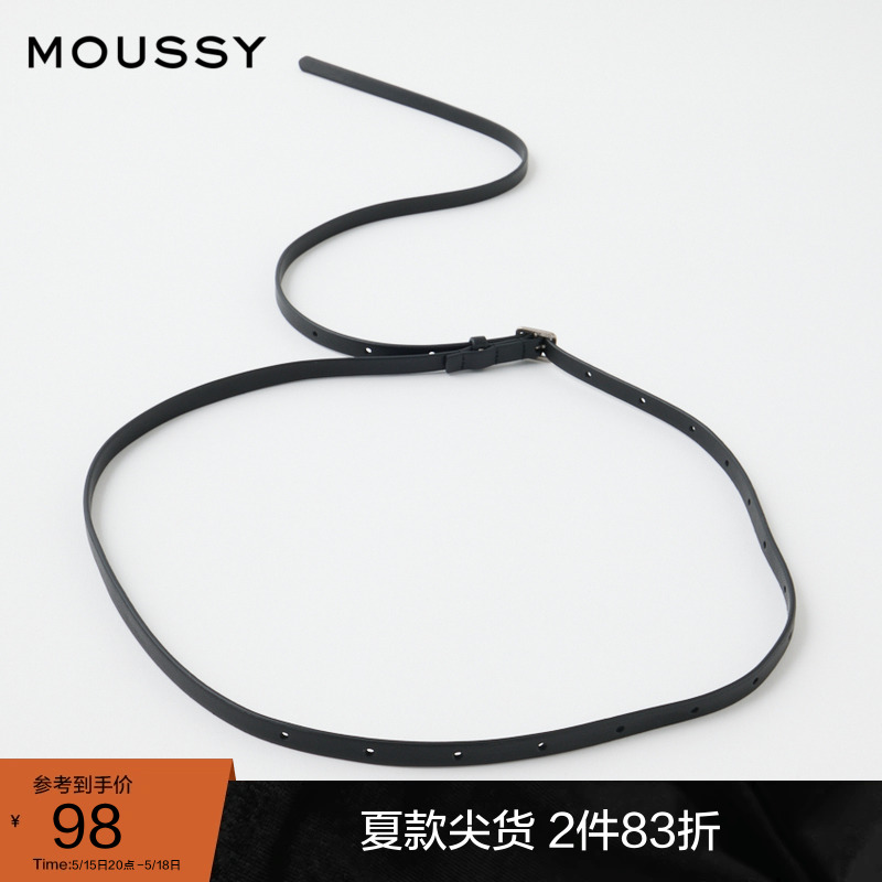 MOUSSY 春夏新品简约易搭配设计感细腰带皮带女010GSK50-0590