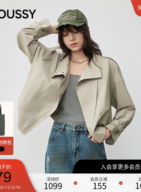 moussy 春季通勤工装风宽松夹克风衣外套女028IAC30-1071