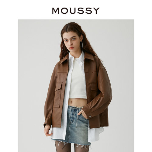moussy美拉德风做旧感夹克外套