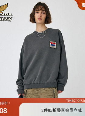 moussy x HONDA春季美式LOGO贴布圆领卫衣010HAL01-7361