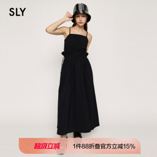 工裝 SLY 新品 風(fēng)甜酷風(fēng)花邊吊帶連衣裙女030GSR33 2023秋季 4340