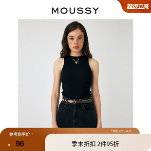 简约风肌理感纯色针织背心女010GAS80 5070 夏季 MOUSSY