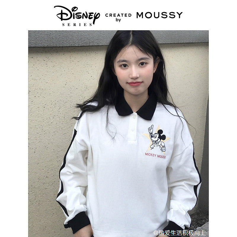 MOUSSY 春夏迪士尼合作款米奇POLO宽松T恤028GAY90-5030
