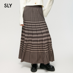 冬季 半身裙038FAU71 新品 英伦长款 6990 复古格纹设计经典 SLY