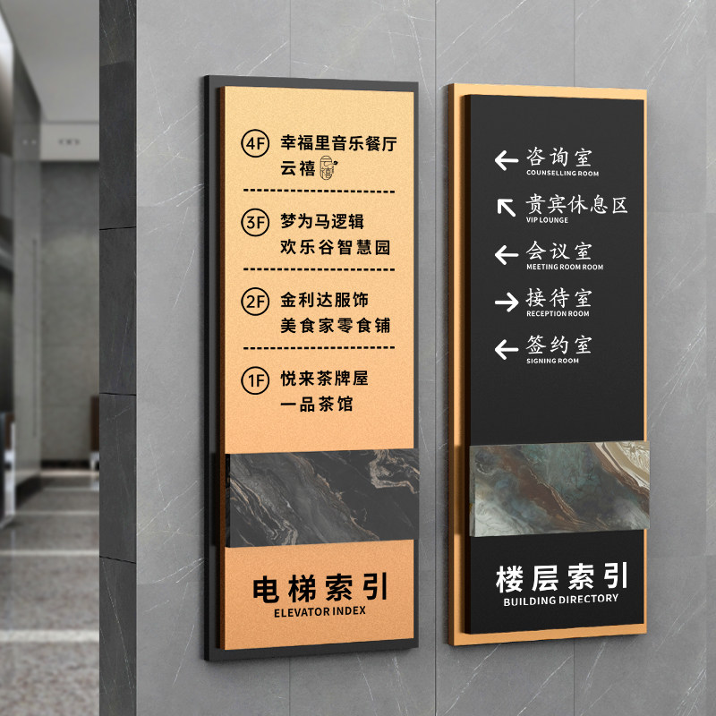 办公室办公室指引牌指向牌企业指示牌电梯楼层标识牌