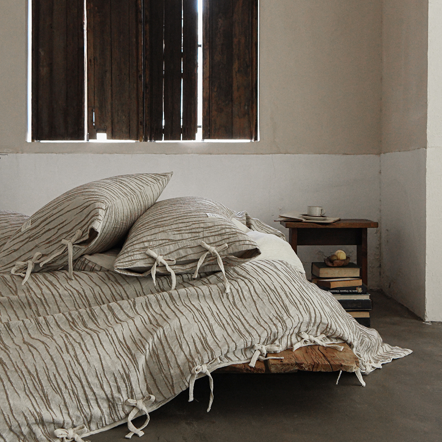 日式简约诧寂风床单被套床笠简约现代裸睡亲肤轻奢透气四件套棉麻