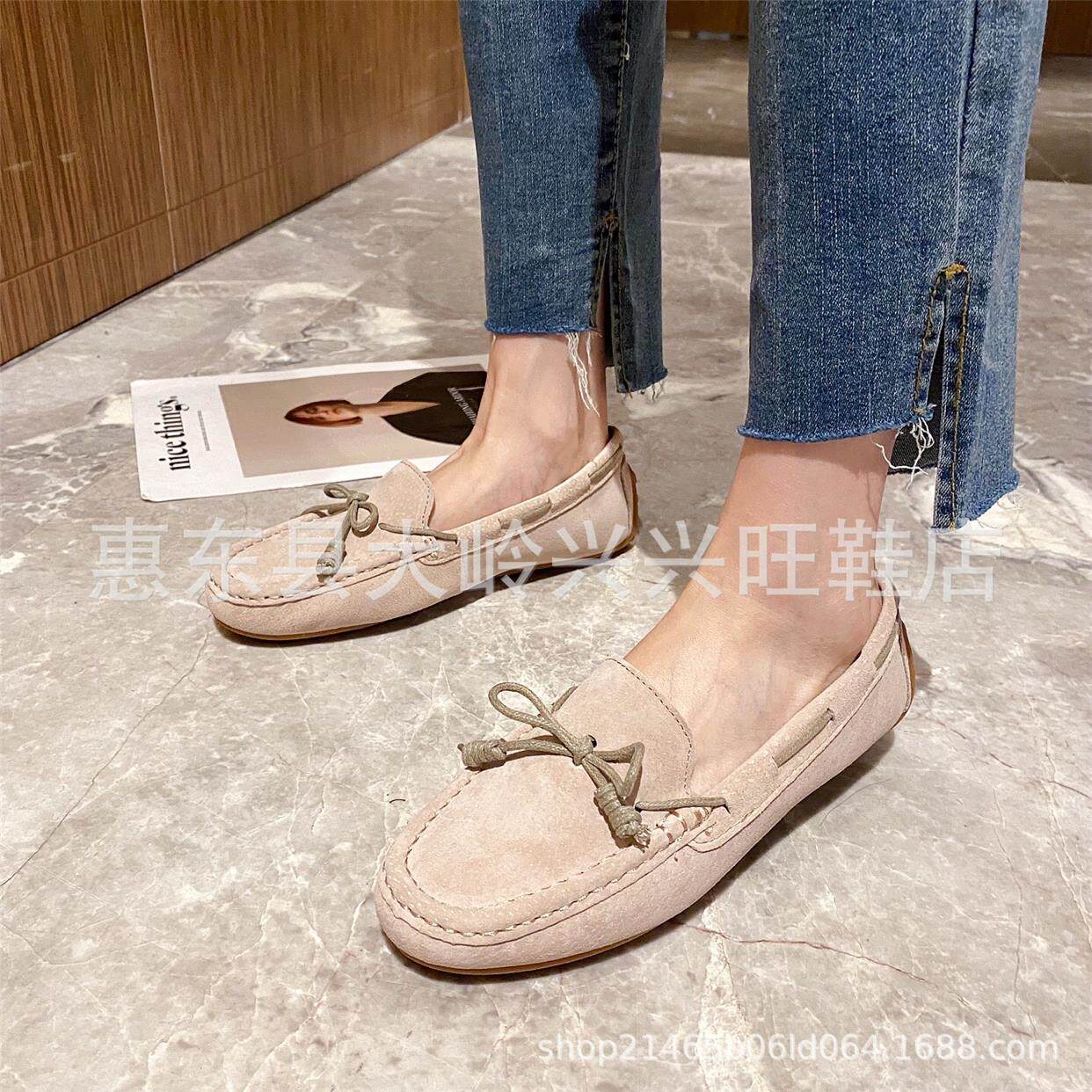 网红豆豆鞋女春秋2027年新款韩版百搭懒人孕妇平底单鞋一脚蹬女鞋
