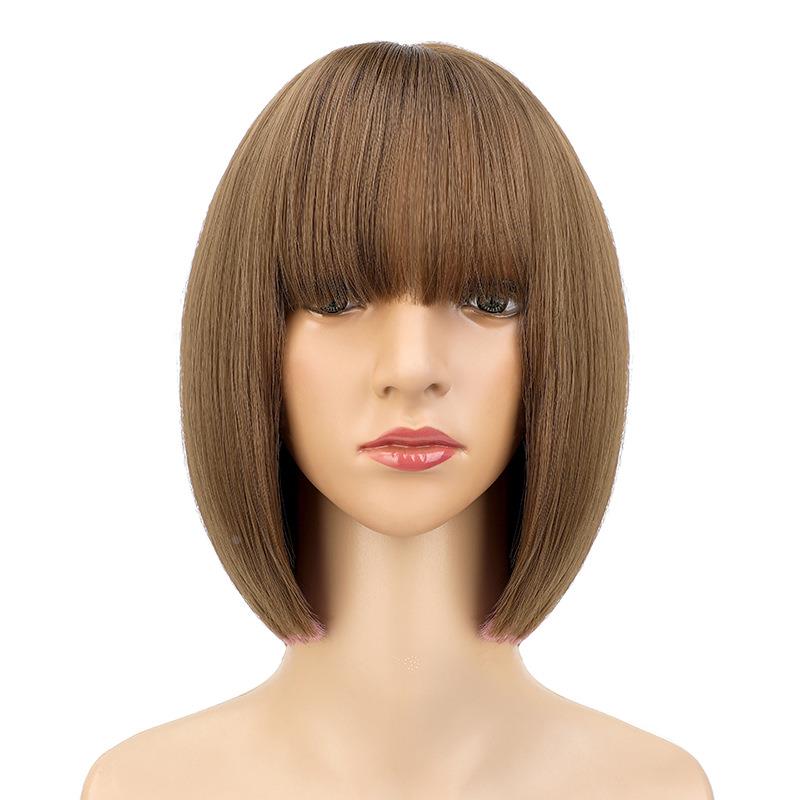 假发女波波头短直发蓬松自然仿真挂耳染bobo头整顶全头套现货