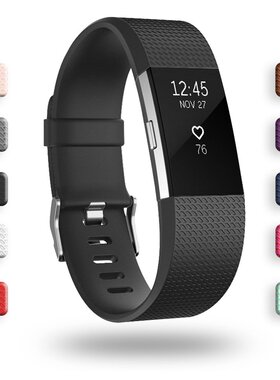 适用于Fitbit charge2手环方格纹替换表带TPE材料现货领头王