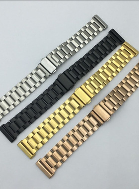 适用fitbit versa4/versa3/sense2不锈钢三珠表带sense金属替换表