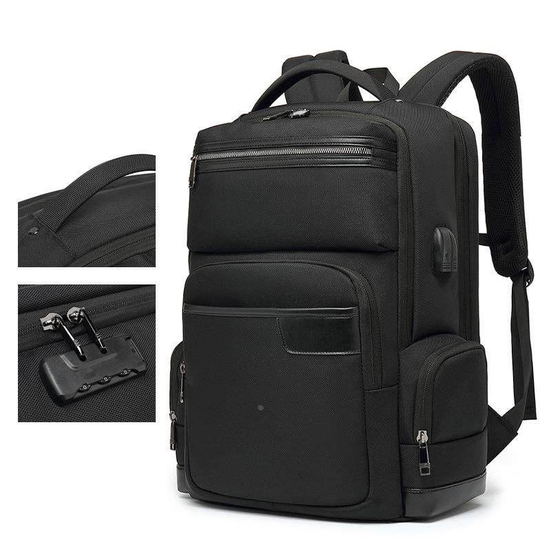 商务男士背包大容量防水牛津布旅行电脑包多功能双肩包防盗USB