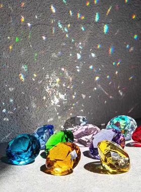 钻石工艺品创意家居桌面摆件装饰品透明彩色钻石定制