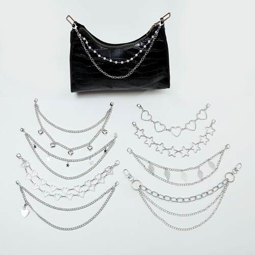 欧美百搭潮流包包链  单肩斜跨法式金属配件包链手提肩带配饰