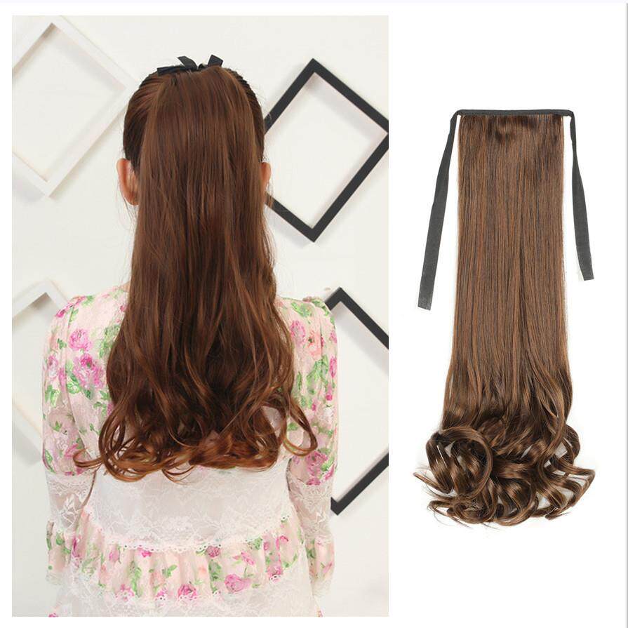 绑带式卷发假发马尾 梨花卷马尾 长卷发绑带式假马尾双马尾礼物