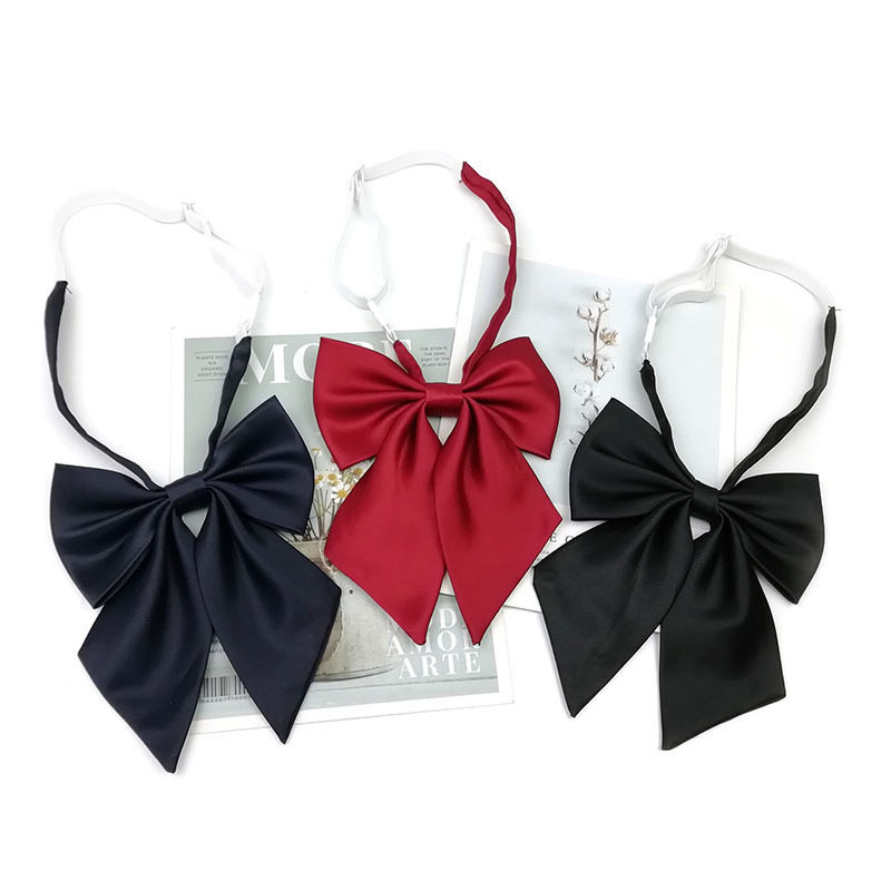 现货学生校服蝴蝶结领结女色藏青白松筋斜角日本JK制服领花