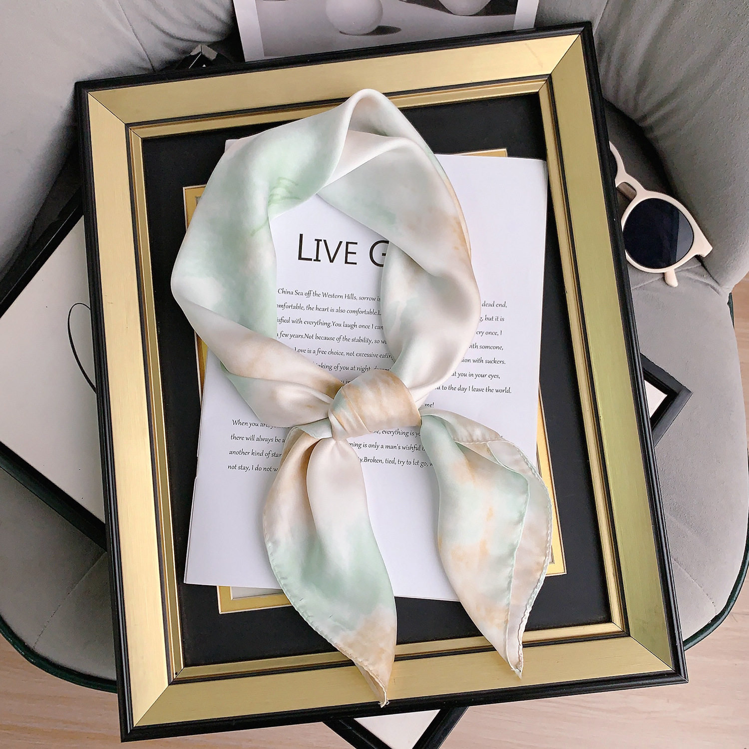 丝巾女印花扎染复古民族风真丝手感文艺装饰围巾外贸直销