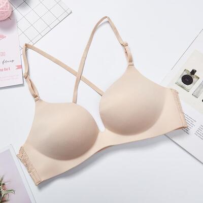 范美简约光面无钢圈内衣女一片式美背文胸聚拢运动胸罩942