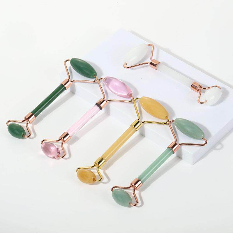 金属手动双头玉石滚轮院按摩器脸部放松按摩仪脸提拉刮痧礼物