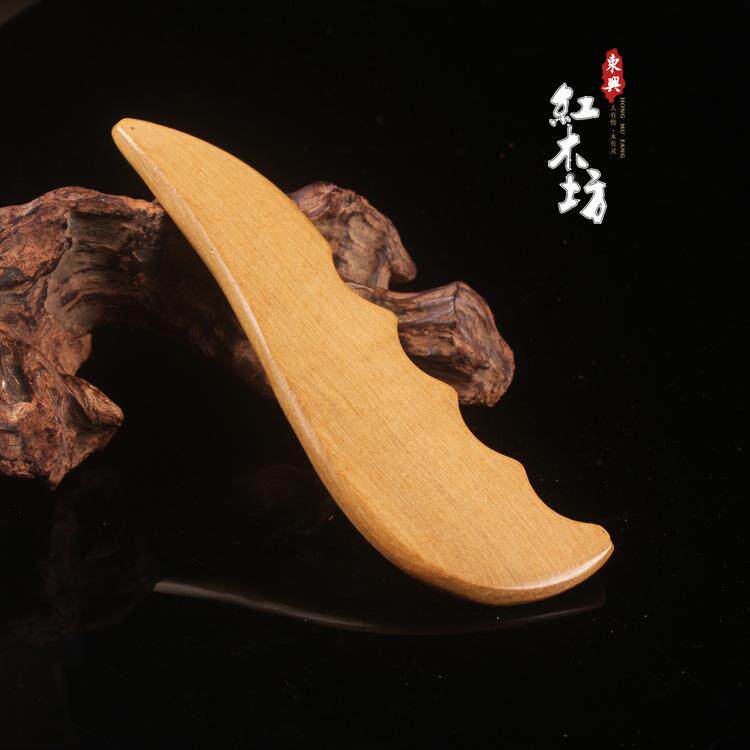 檀香木按摩器刀型刮痧板镰刀形刮痧片实木质手玩把件礼物