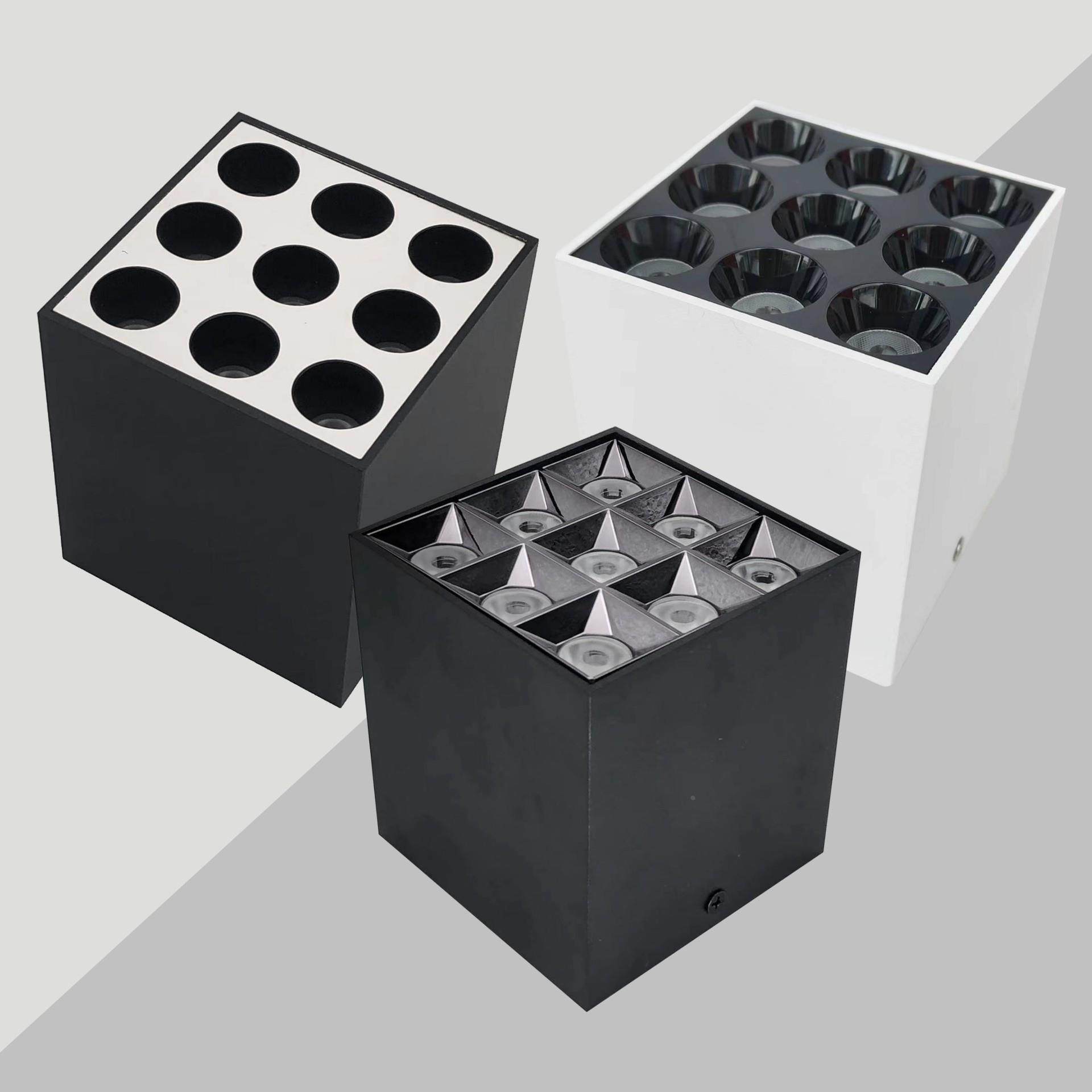 九宫格明装射灯方形明装筒灯免开孔家用磁吸无主灯